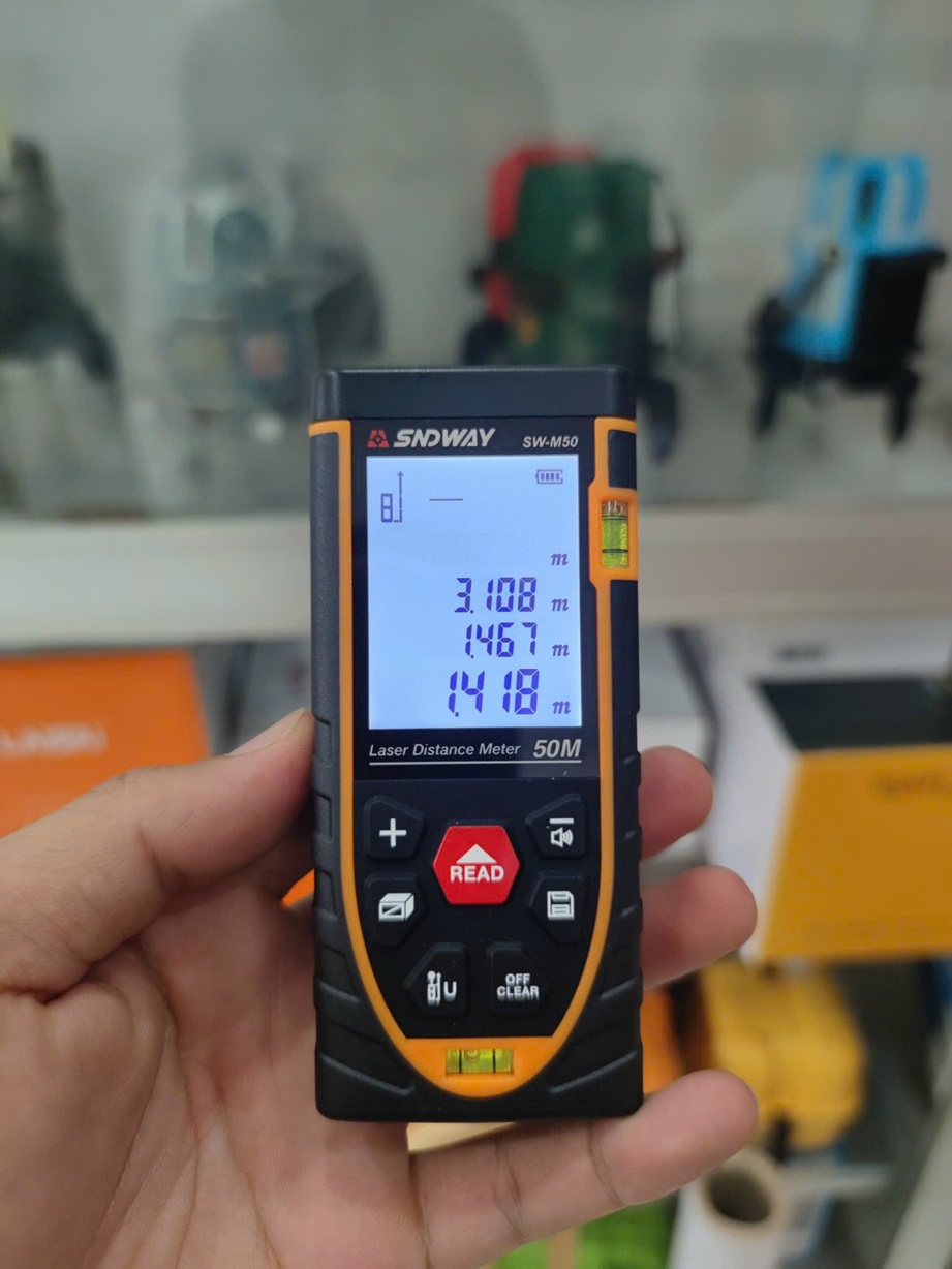 máy đo khoảng cách laser sndway m100 tia xanh
