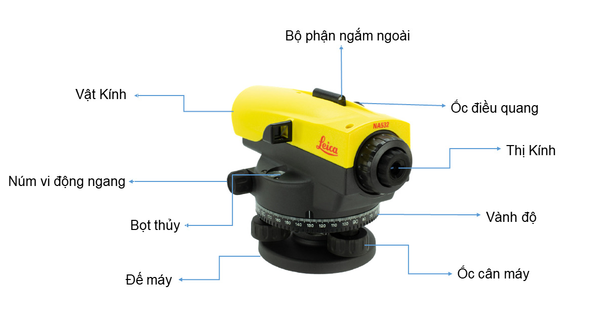 cấu tạo máy thủy bình leica